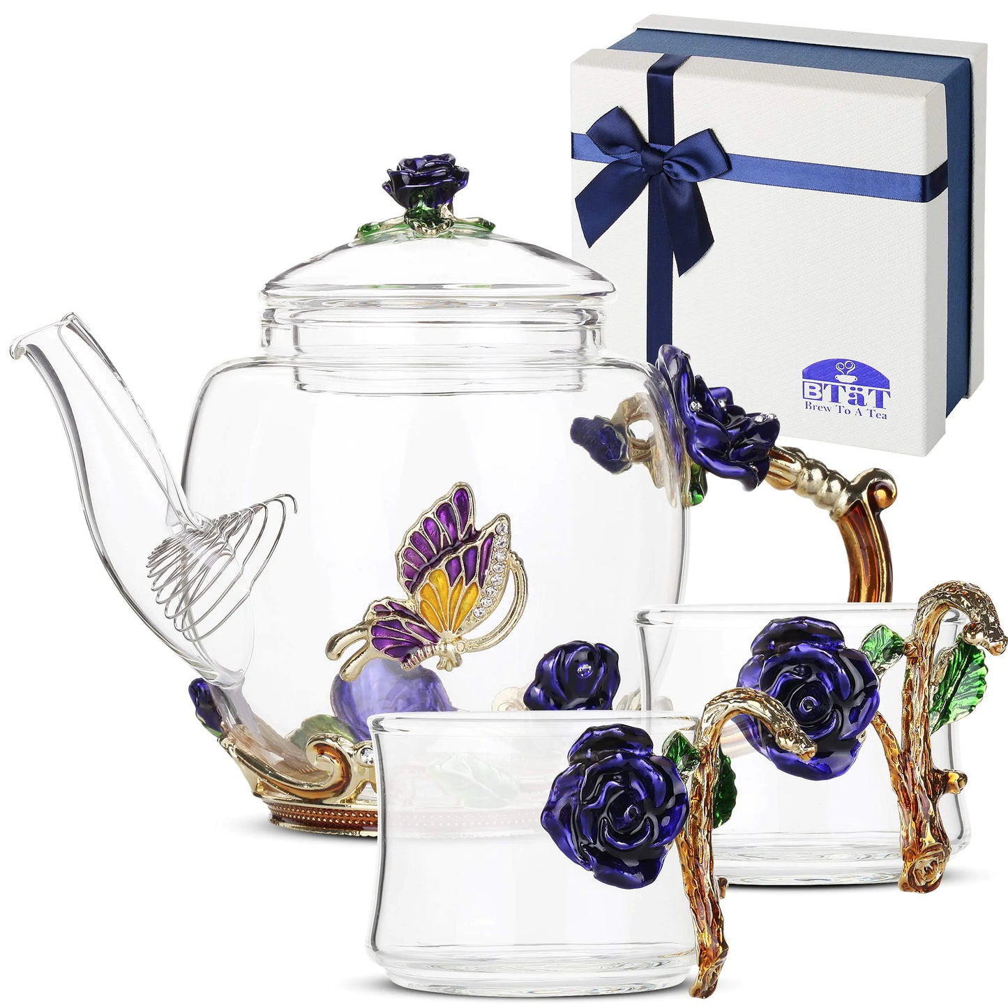 Floral Glass Tea Set